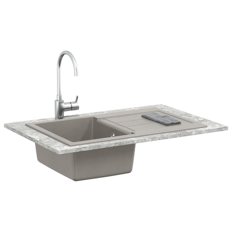 Vidaxl wasbak grijs 780 x 500 mm 80% kwarts en 20% hars