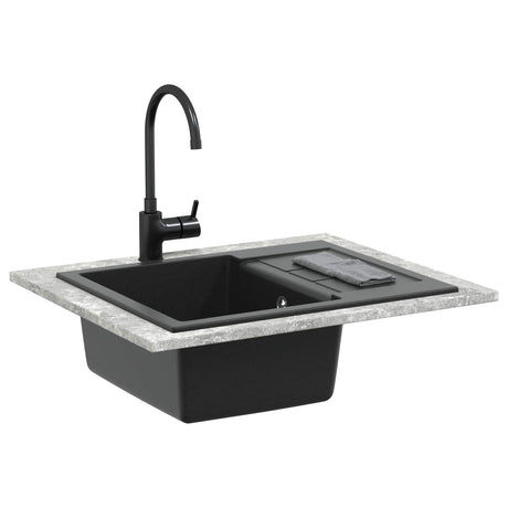 Vidaxl wasbak zwart 620 x 500 mm 80% kwarts en 20% hars