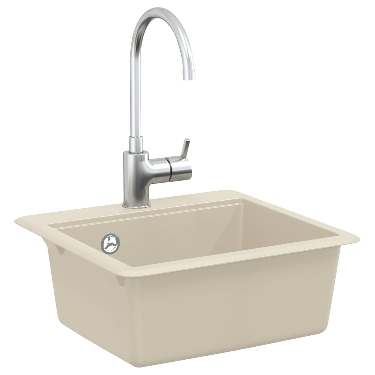Vidaxl wasbak 80% kwarts en 20% hars 470 x 440 mm beige