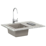 Vidaxl wasbak 80% kwarts en 20% hars 670 x 460 mm grijs