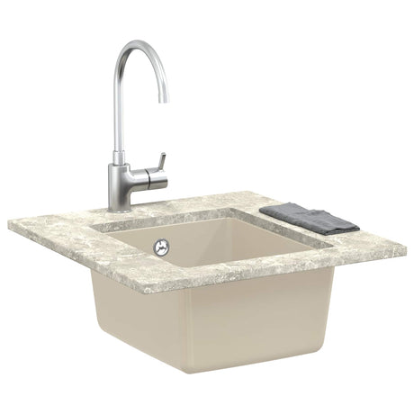 Vidaxl wasbak 80% kwarts en 20% hars 370 x 460 mm beige