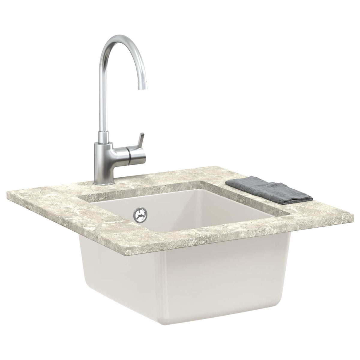 Vidaxl wasbak 80% kwarts en 20% hars 370 x 460 mm wit