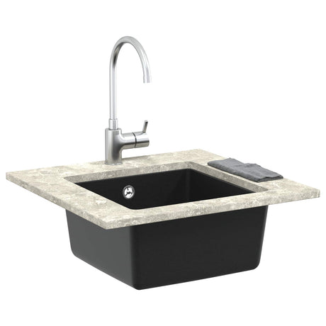 Vidaxl wasbak 80% kwarts en 20% hars 430 x 460 mm zwart