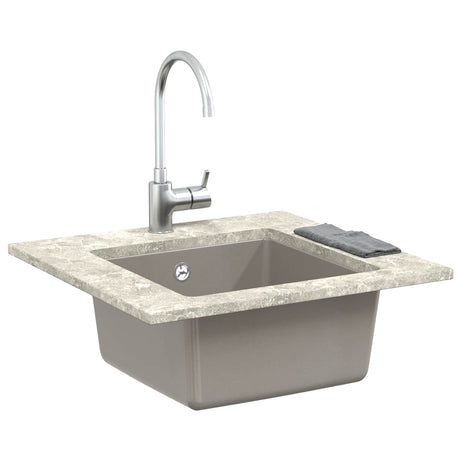 Vidaxl wasbak 80% kwarts en 20% hars 430 x 460 mm grijs