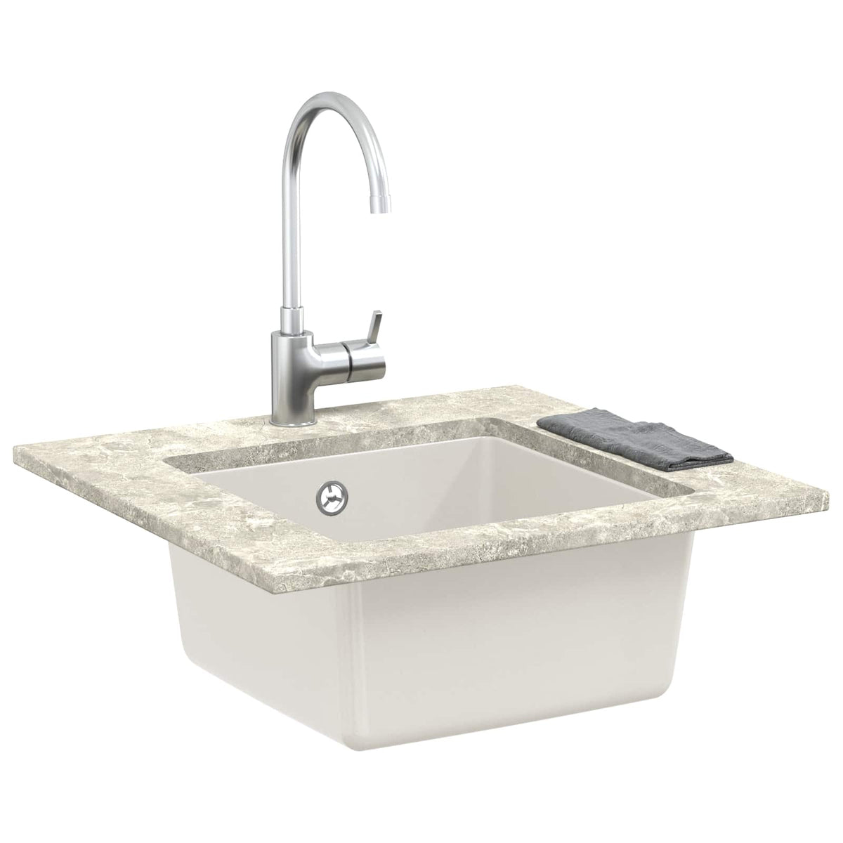 Vidaxl wasbak 80% kwarts en 20% hars 430 x 460 mm wit