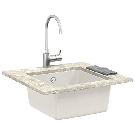 Vidaxl wasbak 80% kwarts en 20% hars 430 x 460 mm wit