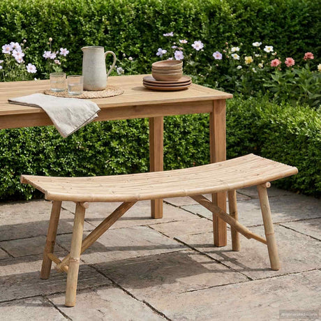 Vidaxl tuinbank 110 x 45 x 50 cm bamboe naturel rechthoekig