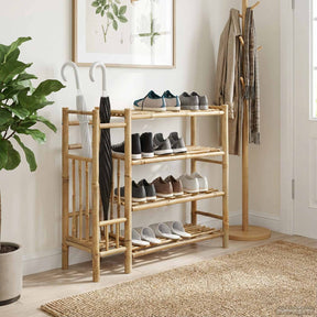 Vidaxl schoenenrek 88 x 27 x 80 cm bamboe naturel