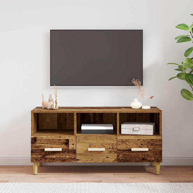 Vidaxl tv-kast 102 x 36 x 50 cm oudhout bewerkt hout
