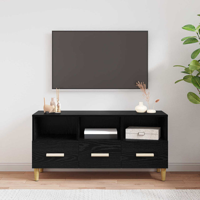 Vidaxl tv-kast 102 x 36 x 50 cm zwart eiken bewerkt hout