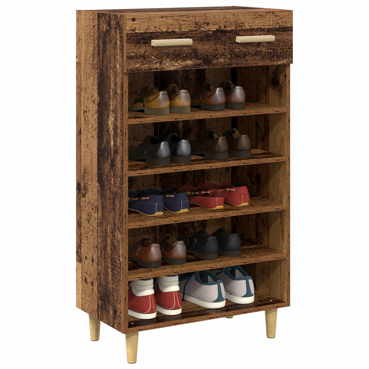 Vidaxl schoenenkast 60 x 35 x 105 cm bewerkt hout oud hout