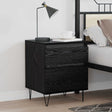 Vidaxl bed kast zwart eiken 40 x 35 x 50 cm bewerkt hout