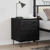 Vidaxl bed kast zwart eiken 40 x 35 x 50 cm bewerkt hout