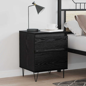 Vidaxl bed kast zwart eiken 40 x 35 x 50 cm bewerkt hout