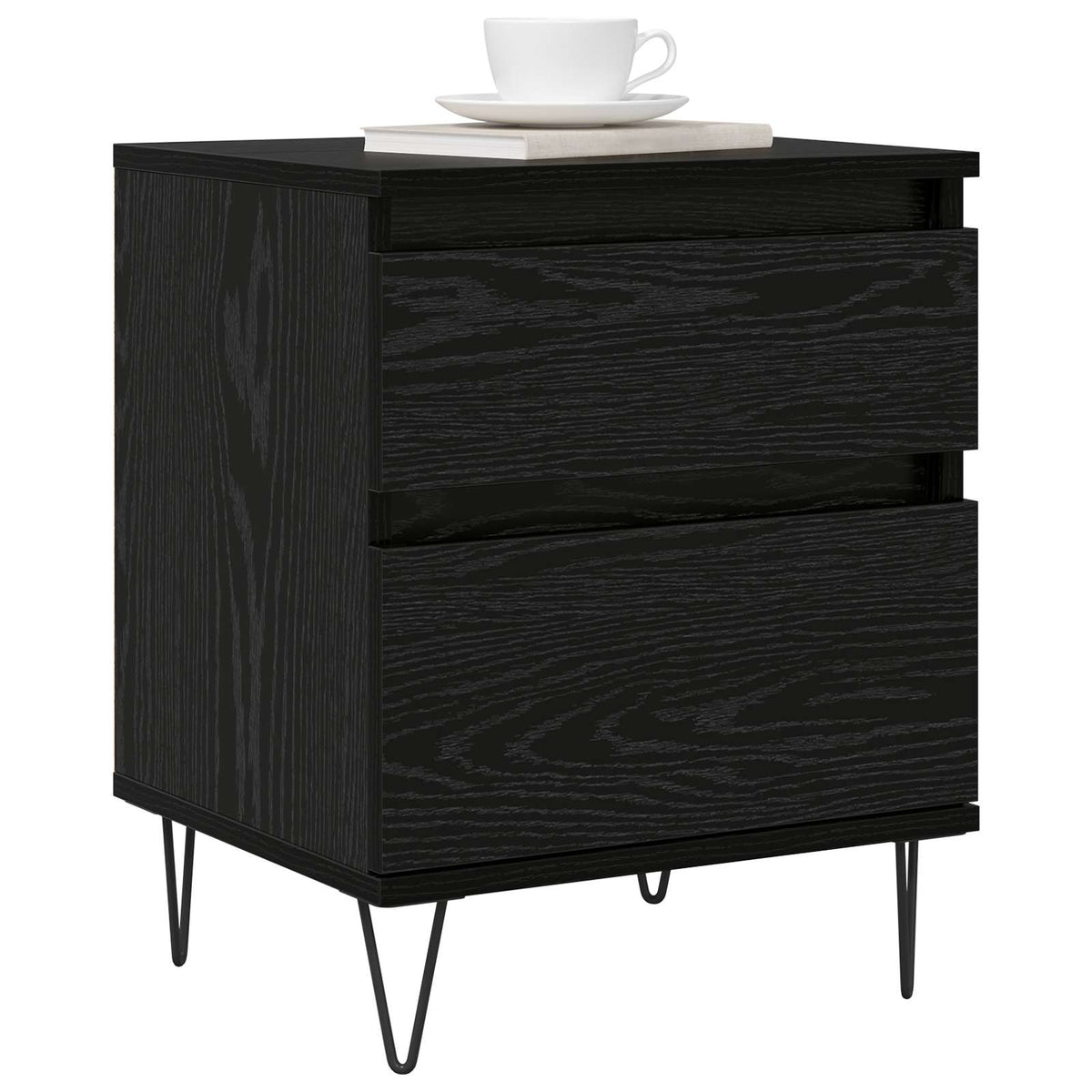 Vidaxl bed kast zwart eiken 40 x 35 x 50 cm bewerkt hout