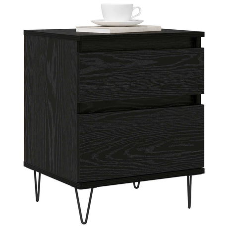 Vidaxl bed kast zwart eiken 40 x 35 x 50 cm bewerkt hout