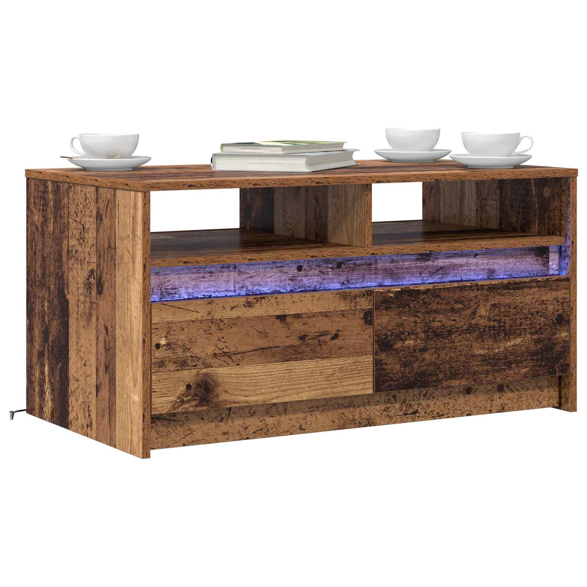 Vidaxl salontafel oudhout 90 x 50 x 45 cm bewerkt hout
