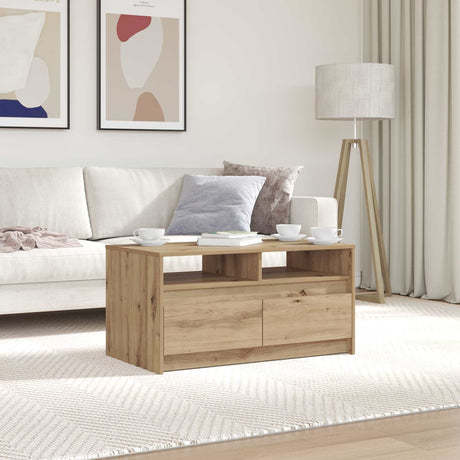 Vidaxl salontafel ambachtelijk eiken 90 x 50 x 45 cm bewerkt hout