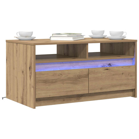 Vidaxl salontafel ambachtelijk eiken 90 x 50 x 45 cm bewerkt hout