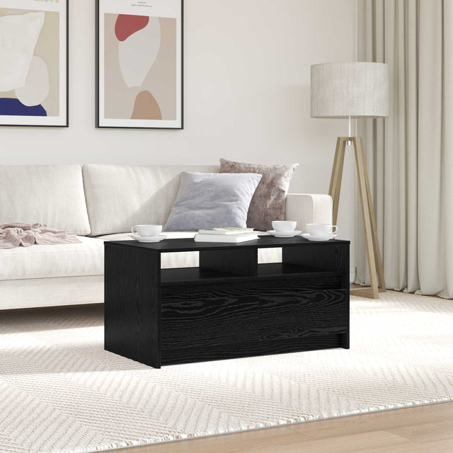 Vidaxl salontafel zwart eiken 90 x 50 x 45 cm bewerkt hout