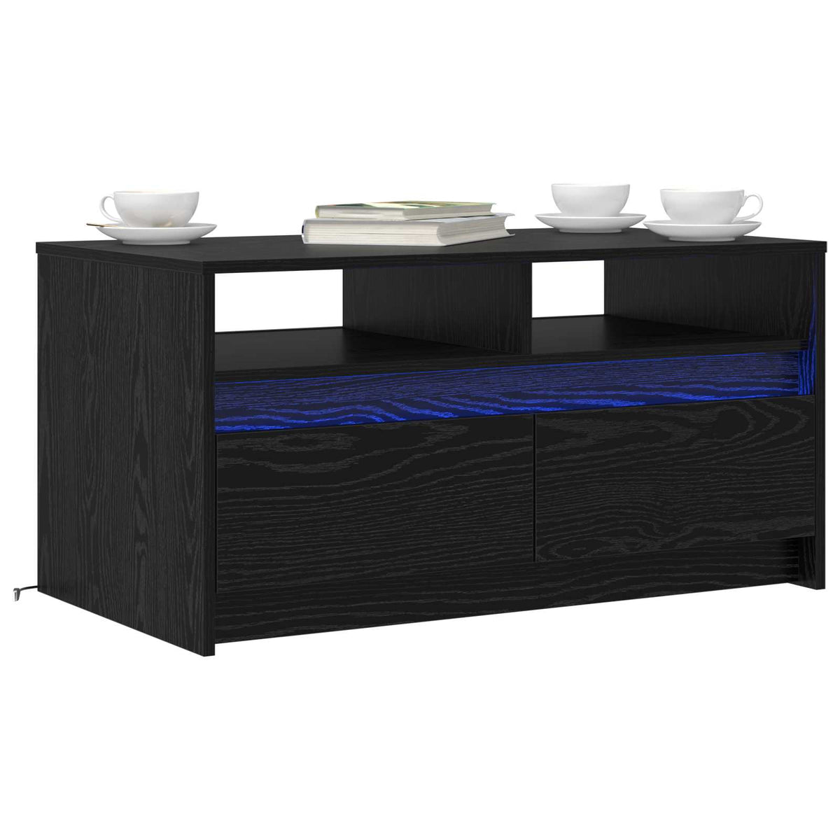 Vidaxl salontafel zwart eiken 90 x 50 x 45 cm bewerkt hout