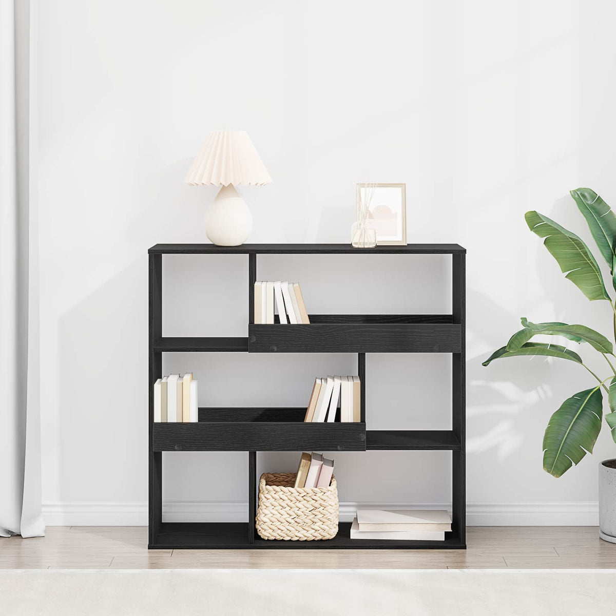 Vidaxl boekenplank 4-laags 100 x 33 x 94,5 cm bewerkt hout zwart eiken