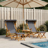Vidaxl ligstoel 4 pcs 3 positie massief eucalyptushout grijs