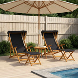 Vidaxl ligstoel 4 pcs 3 positie massief eucalyptushout zwart