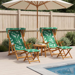 Vidaxl ligstoel 4 pcs 3 positie massief eucalyptushout bladpatroon