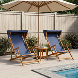 Vidaxl ligstoel 2 pcs 3 positie massief eucalyptushout blauw