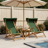 Vidaxl ligstoel 2 pcs 3 positie massief eucalyptushout groen