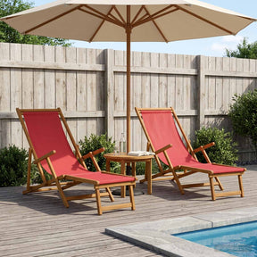 Vidaxl opvouwbare zonnebed 2 pcs 3 positie massief eucalyptus hout