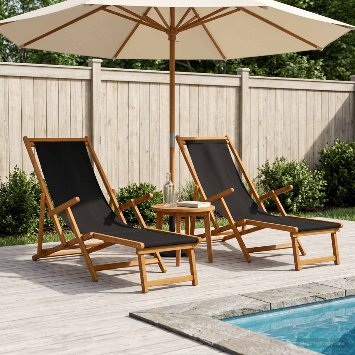 Vidaxl opvouwbare zonnebed 2 pcs 3 positie massief eucalyptus hout