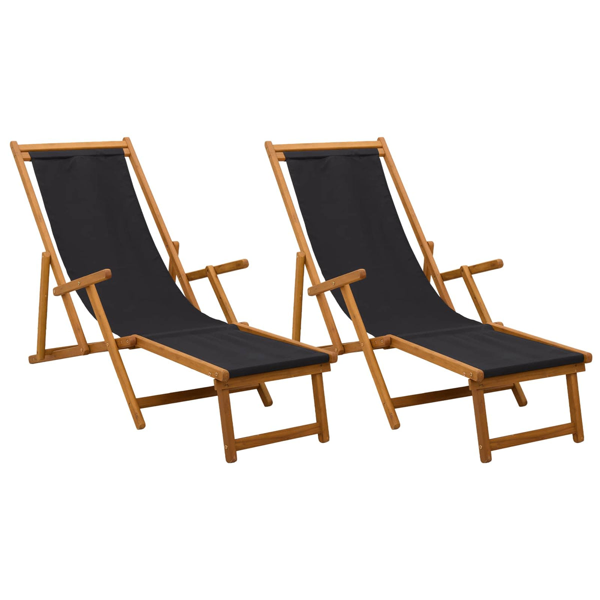 Vidaxl opvouwbare zonnebed 2 pcs 3 positie massief eucalyptus hout