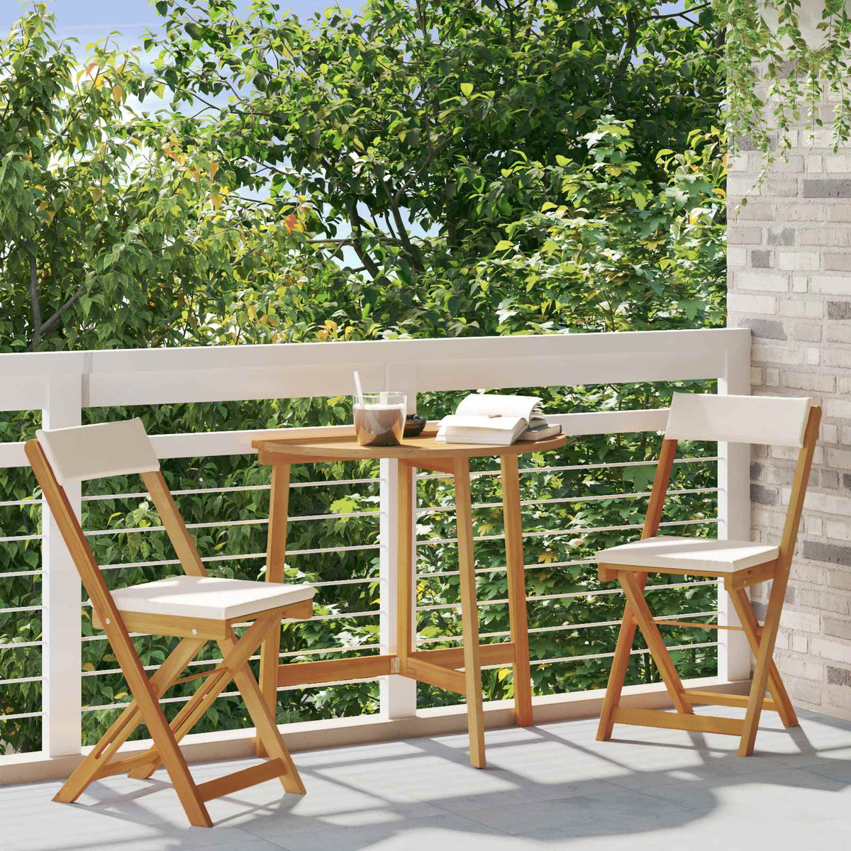 Vidaxl bistrostoelen voor buiten 2 st crèmewit