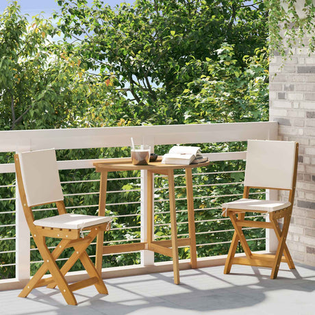 Vidaxl bistrostoelen voor buiten 2 st crèmewit massief acaciahout