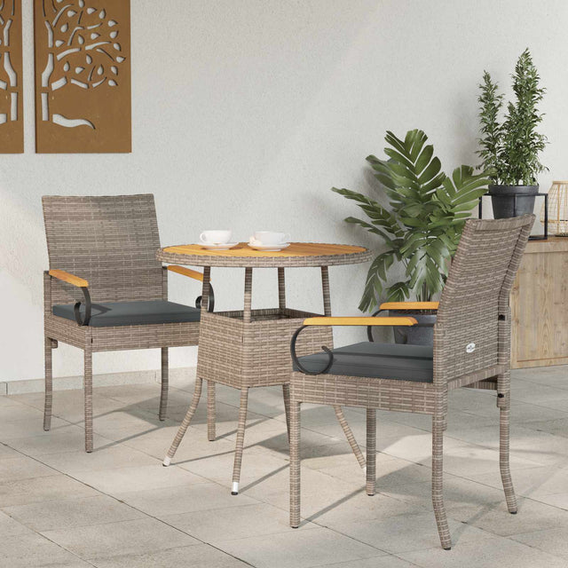 Vidaxl tuinstoelen 2 st grijs en donkergrijs poly rattan en acacia