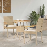 Vidaxl tuinstoelen 2 st beige en crème wit poly rattan en acacia