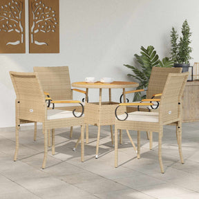 Vidaxl tuinstoelen 4 st beige en crème wit poly rattan en acacia