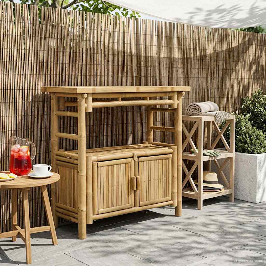 Vidaxl wandtafel met plank met opslag naturel 80 x 35 x 75 cm bamboe