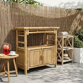 Vidaxl wandtafel met plank met opslag naturel 80 x 35 x 75 cm bamboe