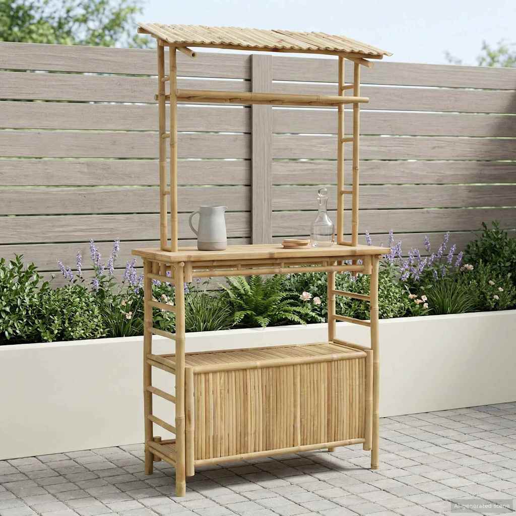Vidaxl buiten bartafel naturel 110 x 50 x 210 cm bamboe