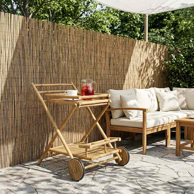 Vidaxl dien trolley met wielen naturel 79 x 67,5 x 84 cm bamboe