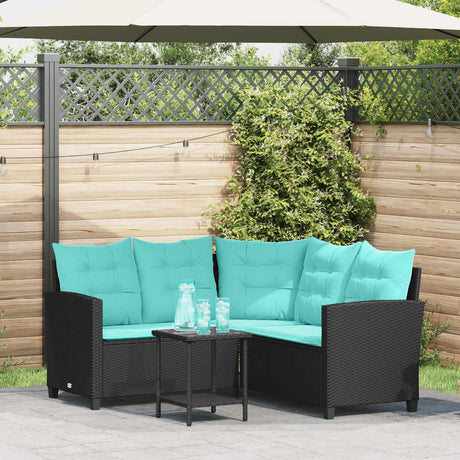 Vidaxl tuinbank 2 st 5-aantal zitplaatsen zwart en turquoise poly riet