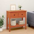 Vidaxl wandtafel met lade wasbruin 75 x 35 x 75 cm massief grenen hout
