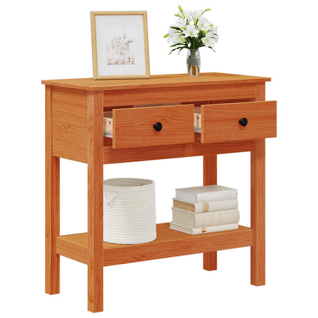 Vidaxl wandtafel met lade wasbruin 75 x 35 x 75 cm massief grenen hout