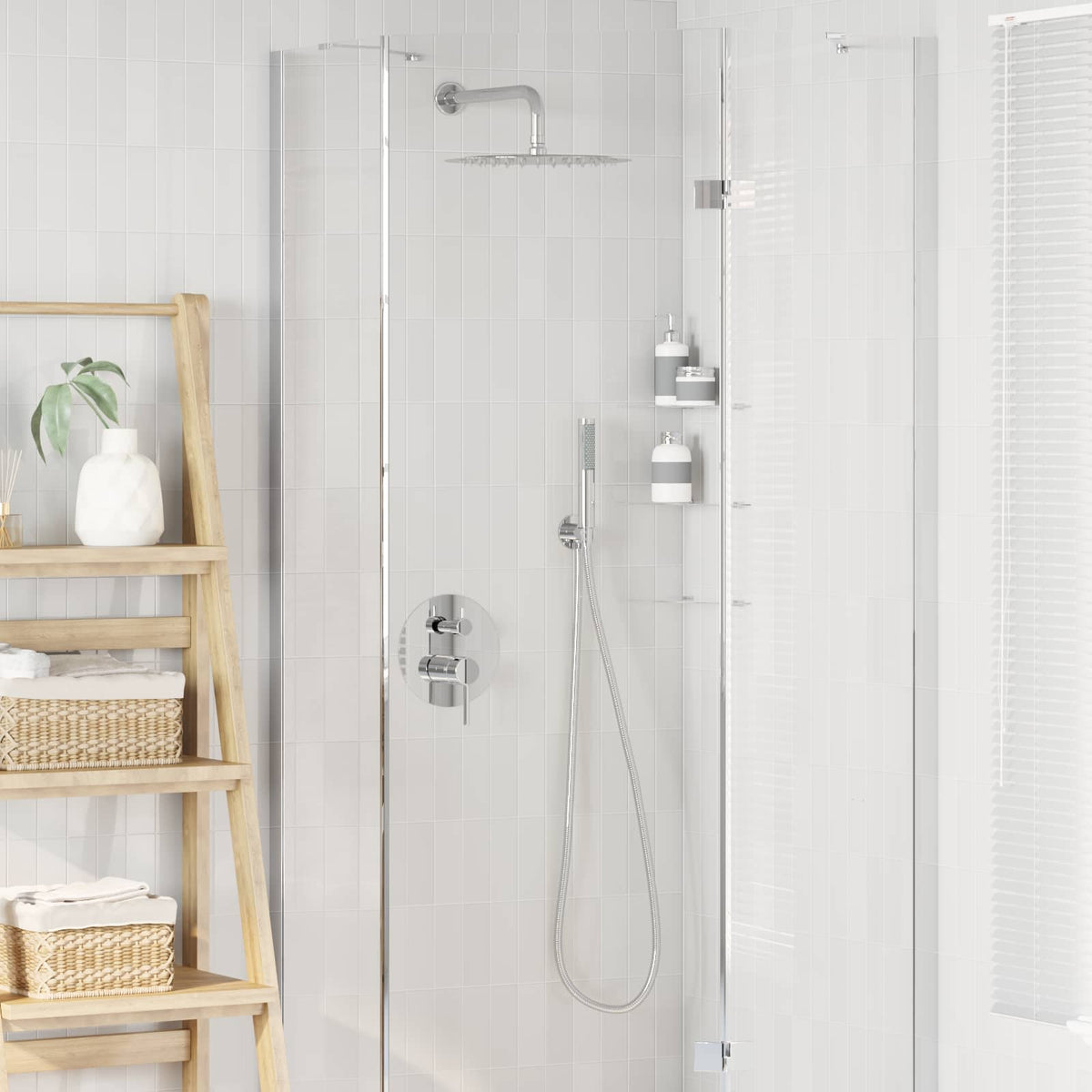 Vidaxl verborgen douche systeem (rond) zilver rvs 201