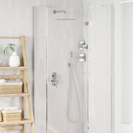 Vidaxl verborgen douche systeem (rond) zilver rvs 201