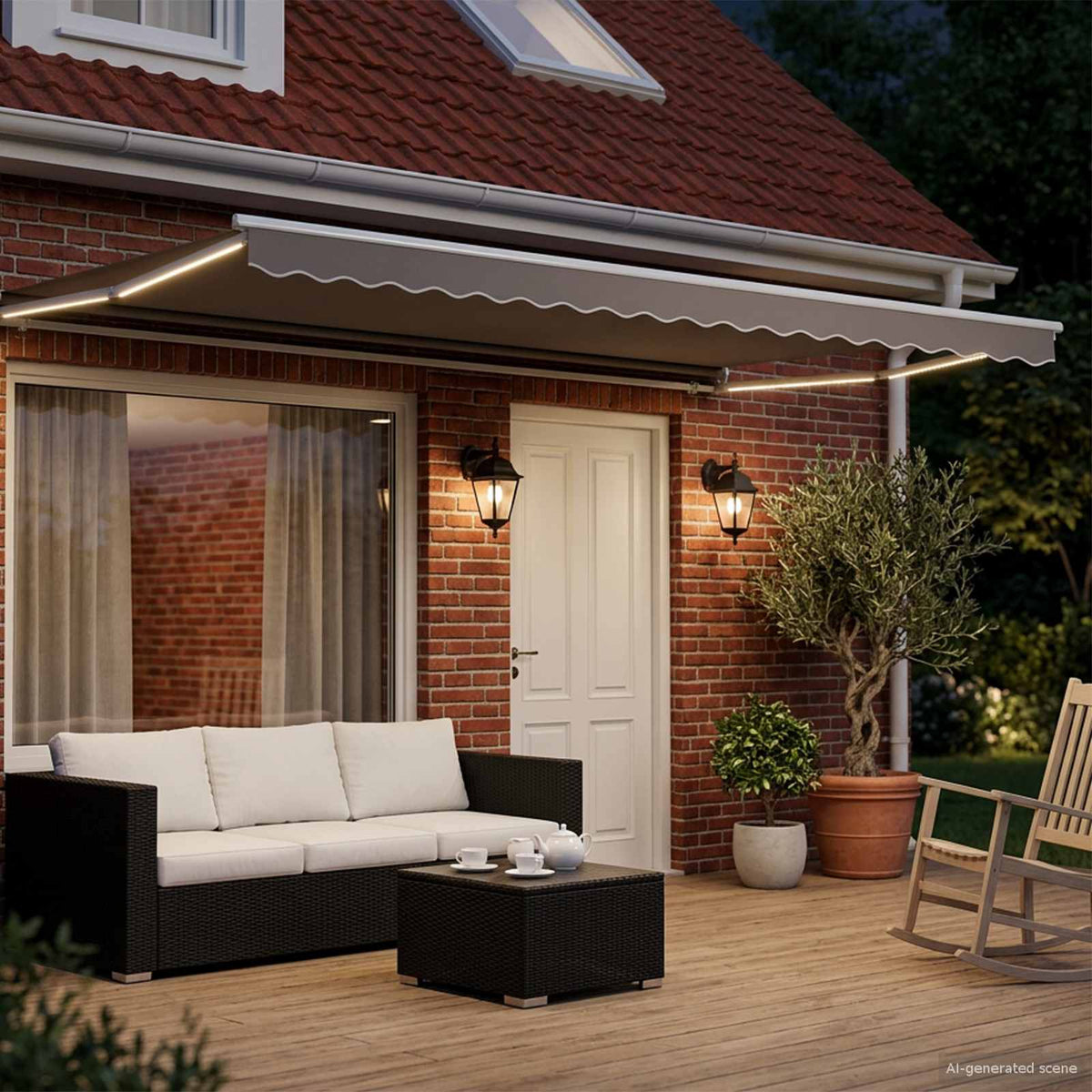 Vidaxl elektrisch uitschuifbaar zonnescherm frame wit 4 × 3 m