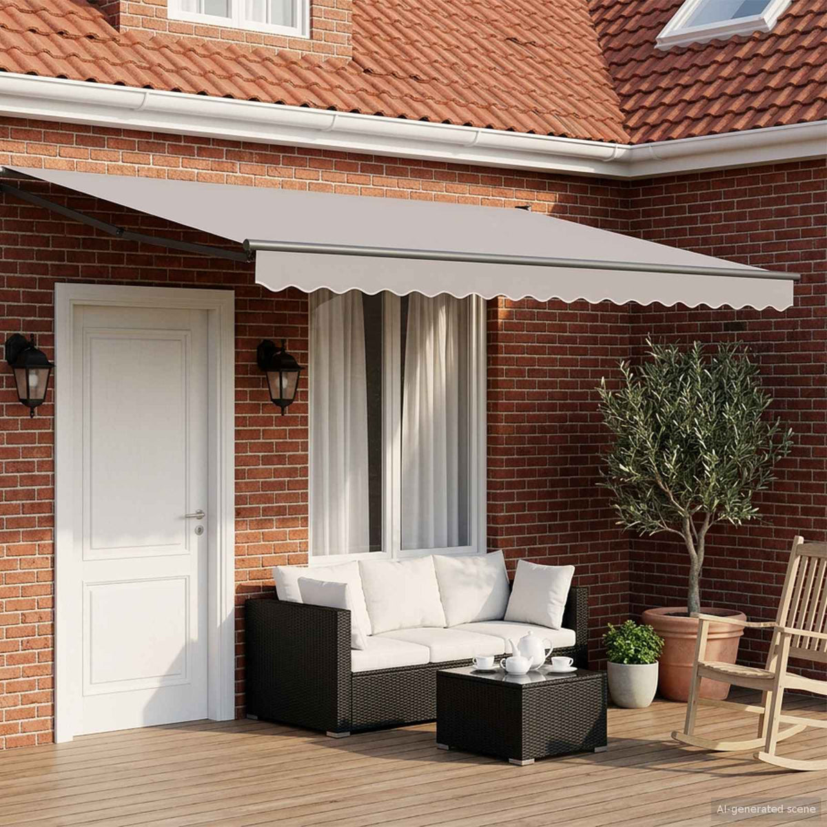 Vidaxl elektrisch uitschuifbaar zonnescherm frame antraciet 5 x 3 m